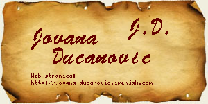 Jovana Ducanović vizit kartica